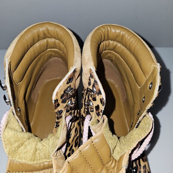 NEW Greats Lorimer Ankle Boot Womens 10 Leopard Print Calf Hair Hiking Utility - Picture 9 of 13
